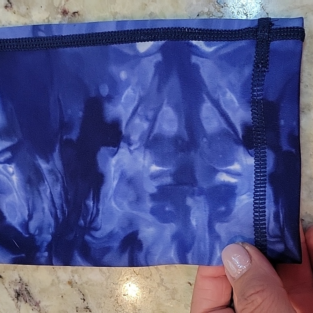ZYIA ACTIVE LIGHT N TIGHT HI RISE HENDRIX Blue TIE DYE LEGGINGS SIZE SMALL - Picture 4 of 5